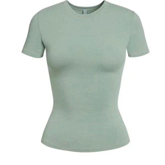 (0176) NWT SKIMS Cotton Jersey T-Shirt Mineral Size large - Picture 1 of 4